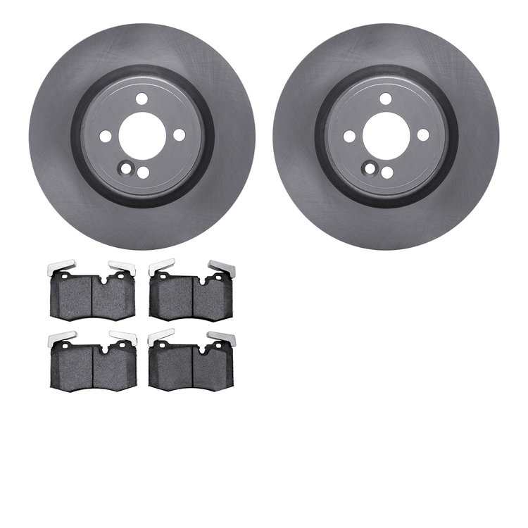 6502-32061 Brake Rotors w/5000 Advanced Brake Pads Kit, 2009-2014 Mini, Position: Front