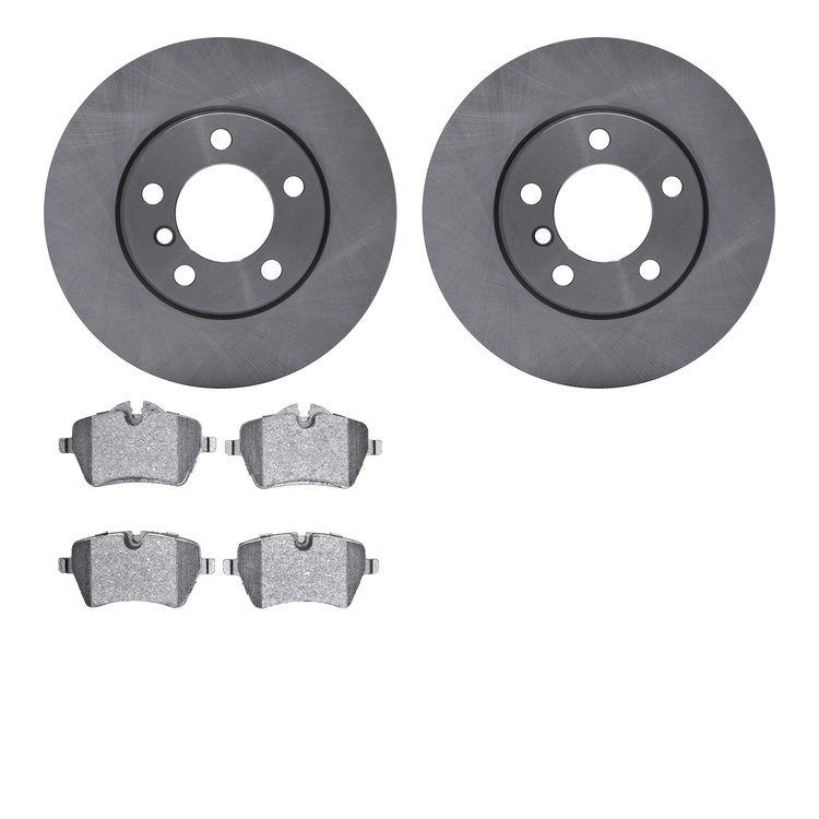6502-32064 Brake Rotors w/5000 Advanced Brake Pads Kit, 2011-2012 Mini, Position: Front