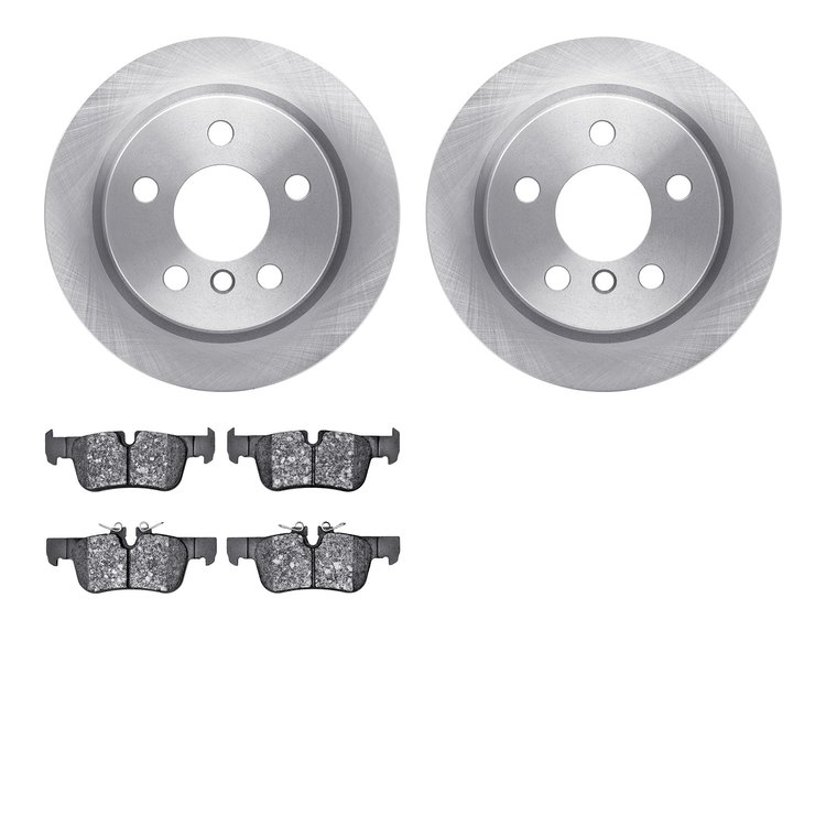 6502-32101 Brake Rotors w/5000 Advanced Brake Pads Kit, 2015-2019 Multiple Makes/Models, Position: Rear