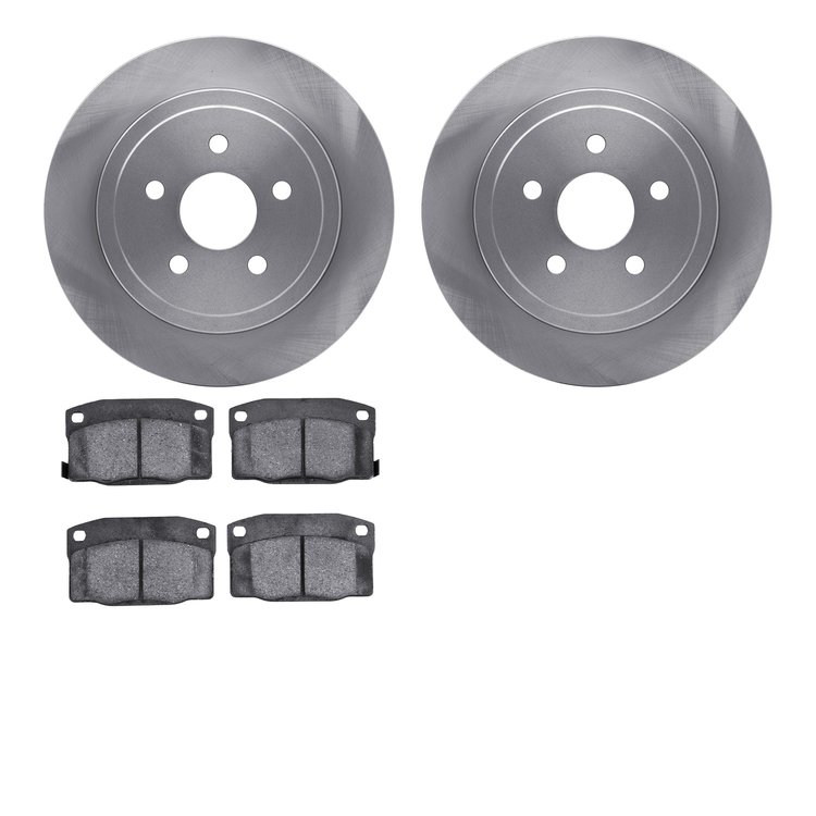6502-39065 Brake Rotors w/5000 Advanced Brake Pads Kit, 1988-1989 GM, Position: Rear