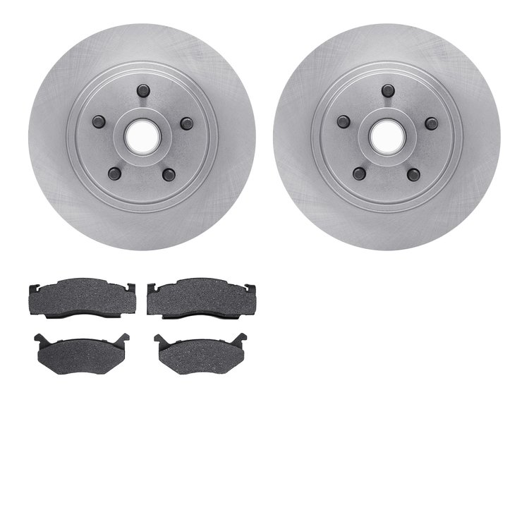 6502-40088 Brake Rotors w/5000 Advanced Brake Pads Kit, 1978-1981 Mopar, Position: Front