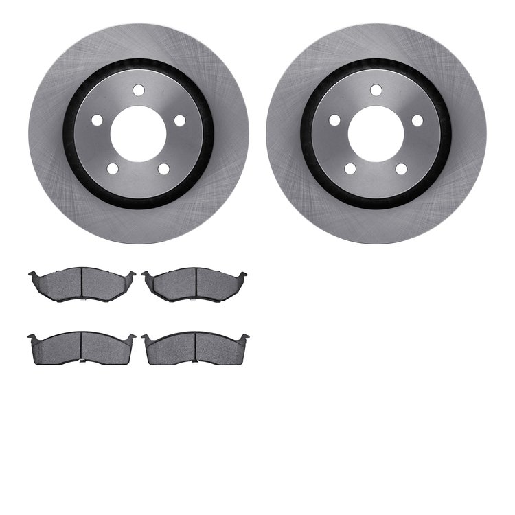 6502-40170 Brake Rotors w/5000 Advanced Brake Pads Kit, 2000-2004 Mopar, Position: Front