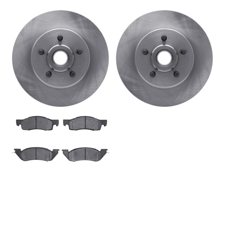 6502-40212 Brake Rotors w/5000 Advanced Brake Pads Kit, 1987-1990 Mopar, Position: Front