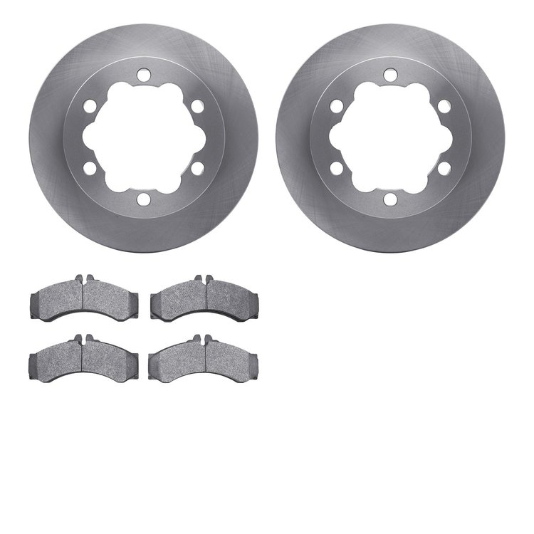6502-40255 Brake Rotors w/5000 Advanced Brake Pads Kit, 2002-2006 Multiple Makes/Models, Position: Rear