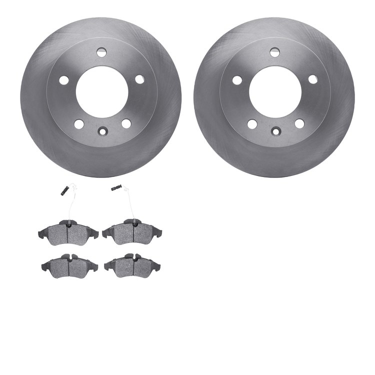 6502-40261 Brake Rotors w/5000 Advanced Brake Pads Kit, 2002-2006 Multiple Makes/Models, Position: Front
