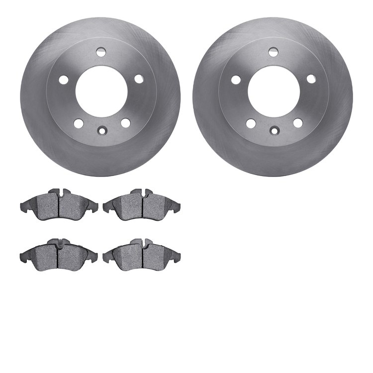 6502-40262 Brake Rotors w/5000 Advanced Brake Pads Kit, 2002-2006 Multiple Makes/Models, Position: Front