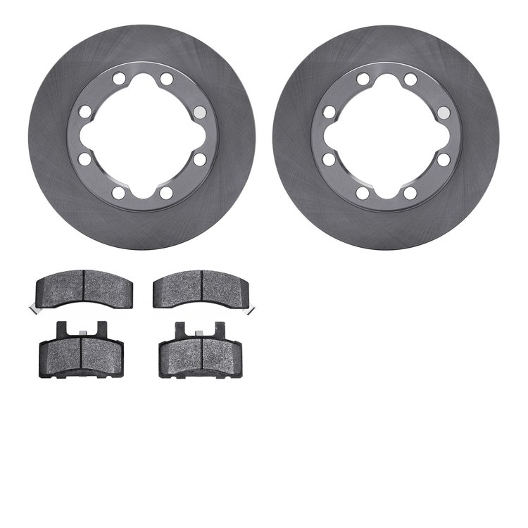 6502-40288 Brake Rotors w/5000 Advanced Brake Pads Kit, 1988-2000 Multiple Makes/Models, Position: Front