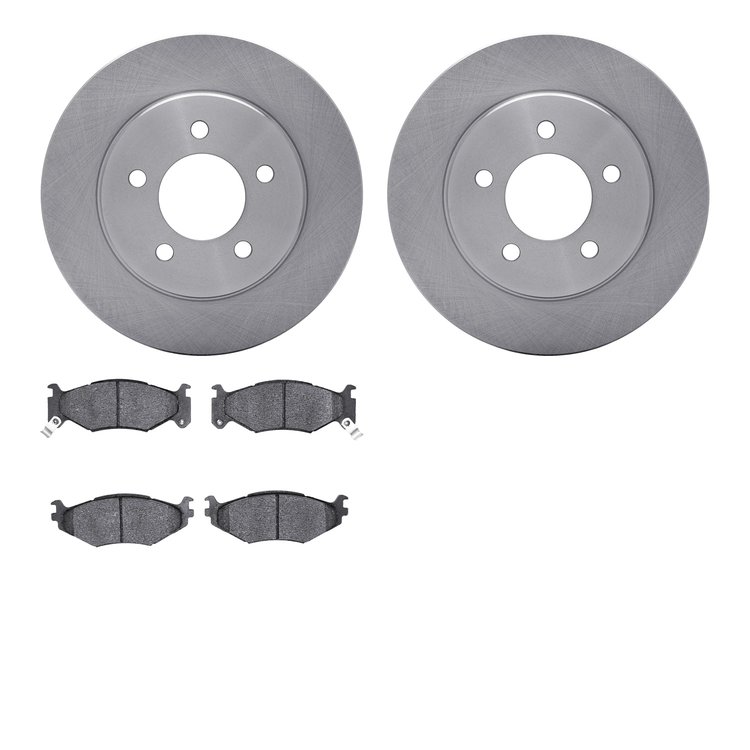 6502-40293 Brake Rotors w/5000 Advanced Brake Pads Kit, 1991-1995 Mopar, Position: Front