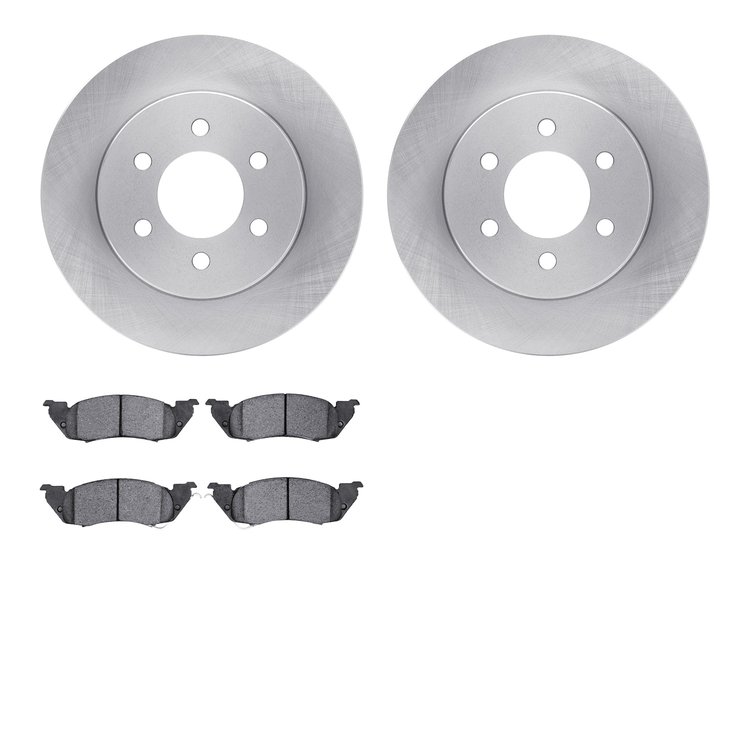 6502-40390 Brake Rotors w/5000 Advanced Brake Pads Kit, 1997-1998 Mopar, Position: Front
