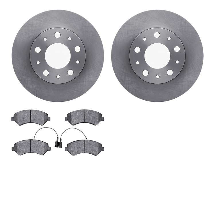 6502-40504 Brake Rotors w/5000 Advanced Brake Pads Kit, Fits Select Mopar, Position: Front