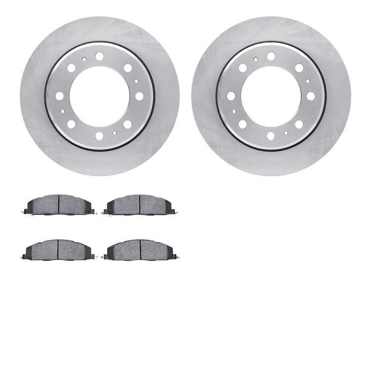 6502-40522 Brake Rotors w/5000 Advanced Brake Pads Kit, 2009-2018 Mopar, Position: Rear