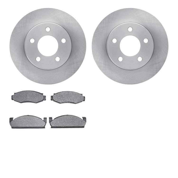 6502-42057 Brake Rotors w/5000 Advanced Brake Pads Kit, 1980-1981 GM, Position: Front