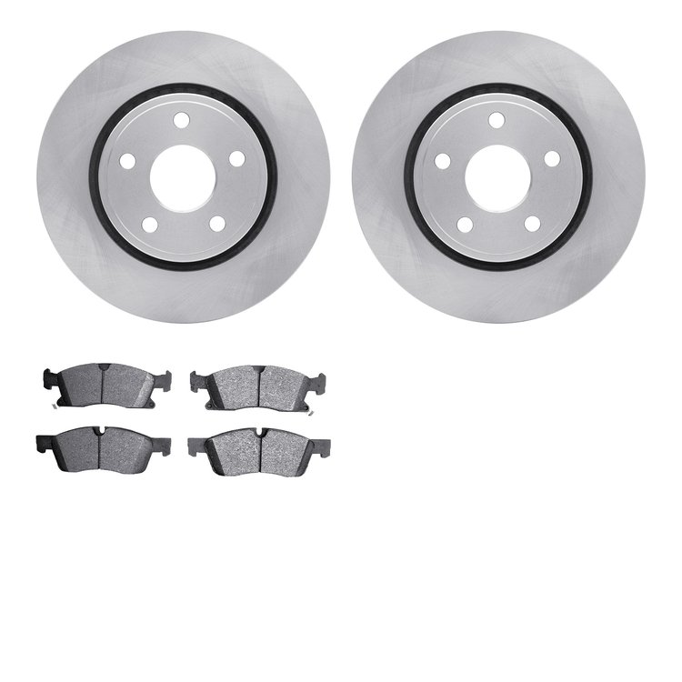 6502-42065 Brake Rotors w/5000 Advanced Brake Pads Kit, Fits Select Mopar, Position: Front