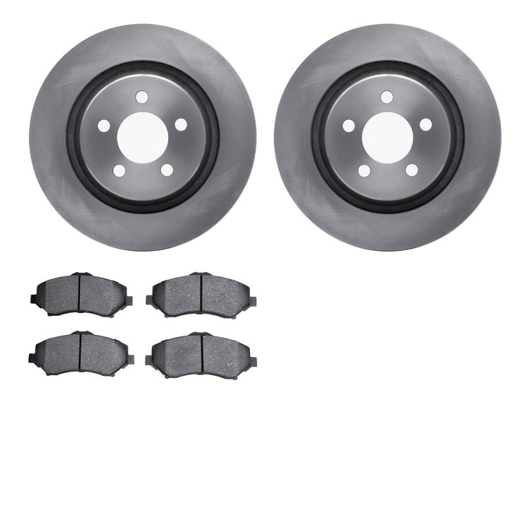 6502-42147 Brake Rotors w/5000 Advanced Brake Pads Kit, 2011-2012 Mopar, Position: Front