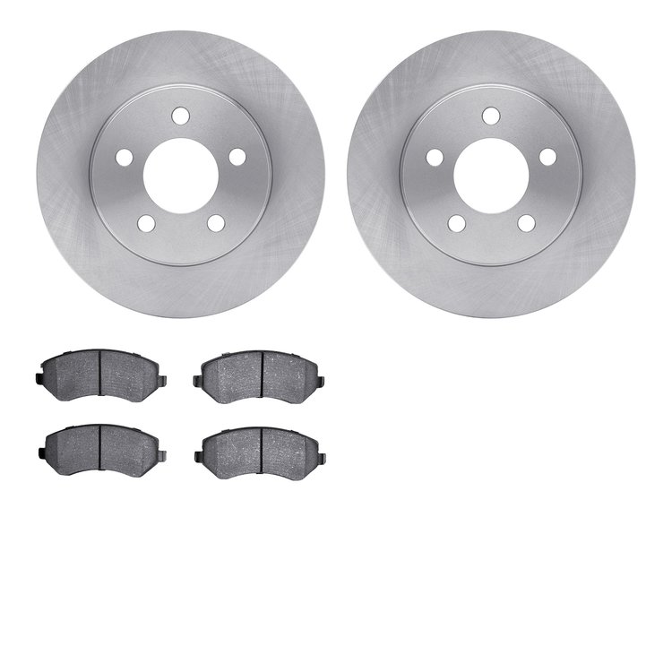 6502-42183 Brake Rotors w/5000 Advanced Brake Pads Kit, 2002-2007 Mopar, Position: Front