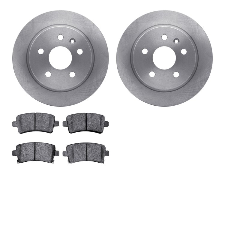 6502-45106 Brake Rotors w/5000 Advanced Brake Pads Kit, 2011-2011 GM, Position: Rear