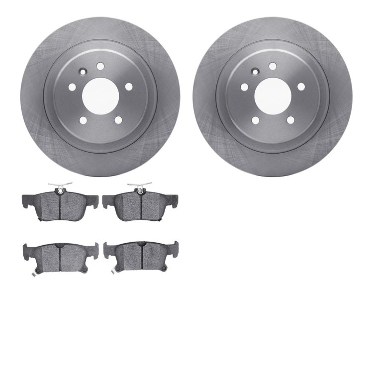 6502-45160 Brake Rotors w/5000 Advanced Brake Pads Kit, 2016-2018 GM, Position: Rear