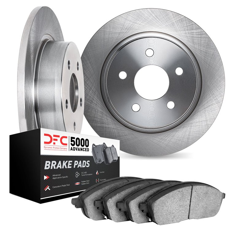 6502-46064 Brake Rotors w/5000 Advanced Brake Pads Kit, 1997-2001 GM, Position: Rear