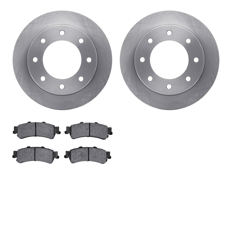 6502-46098 Brake Rotors w/5000 Advanced Brake Pads Kit, 2000-2011 GM, Position: Rear