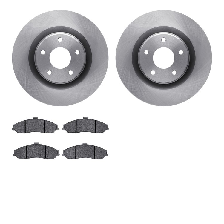 6502-46147 Brake Rotors w/5000 Advanced Brake Pads Kit, 2011-2013 GM, Position: Front