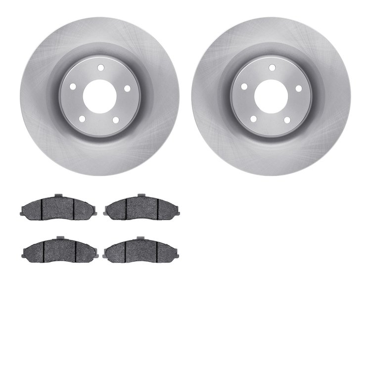 6502-46152 Brake Rotors w/5000 Advanced Brake Pads Kit, 2005-2010 GM, Position: Front