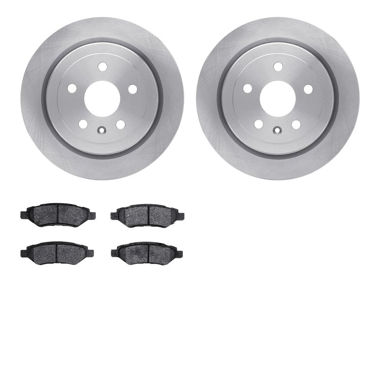 6502-46176 Brake Rotors w/5000 Advanced Brake Pads Kit, 2008-2015 GM, Position: Rear
