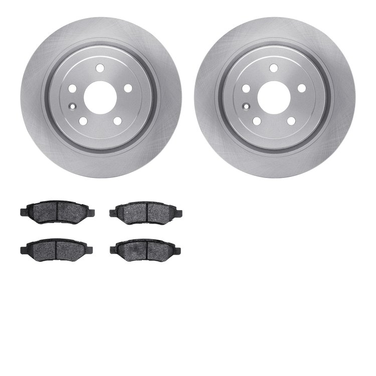 6502-46188 Brake Rotors w/5000 Advanced Brake Pads Kit, 2008-2014 GM, Position: Rear