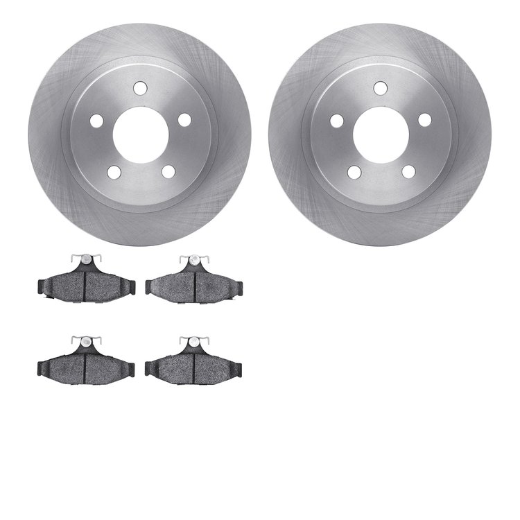 6502-47158 Brake Rotors w/5000 Advanced Brake Pads Kit, 1993-1997 GM, Position: Rear