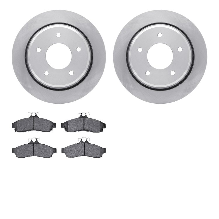 6502-47170 Brake Rotors w/5000 Advanced Brake Pads Kit, 1994-1996 GM, Position: Rear