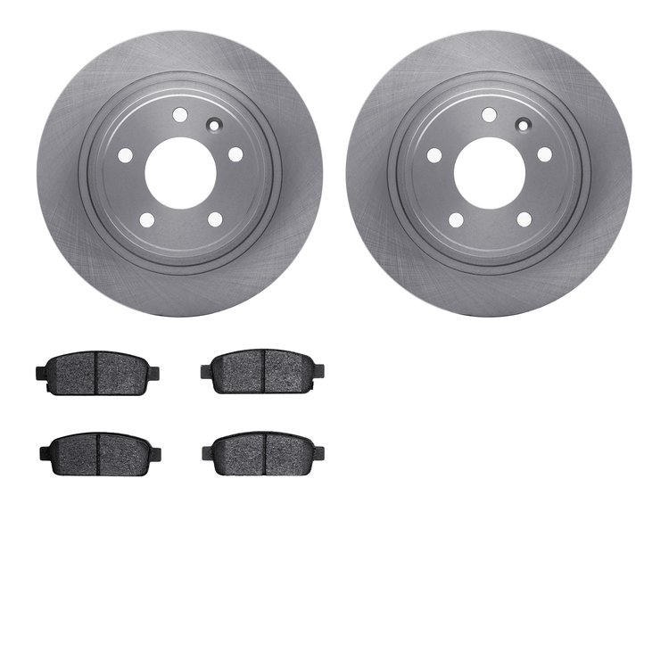 6502-47240 Brake Rotors w/5000 Advanced Brake Pads Kit, 2011-2019 GM, Position: Rear