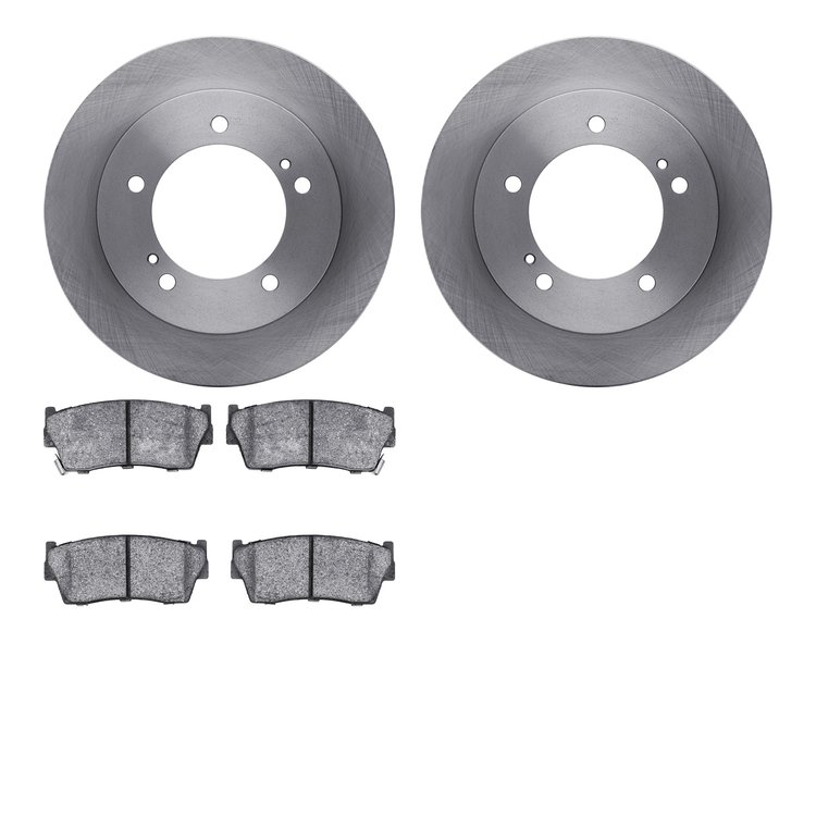6502-47274 Brake Rotors w/5000 Advanced Brake Pads Kit, 1989-1998 GM, Position: Front