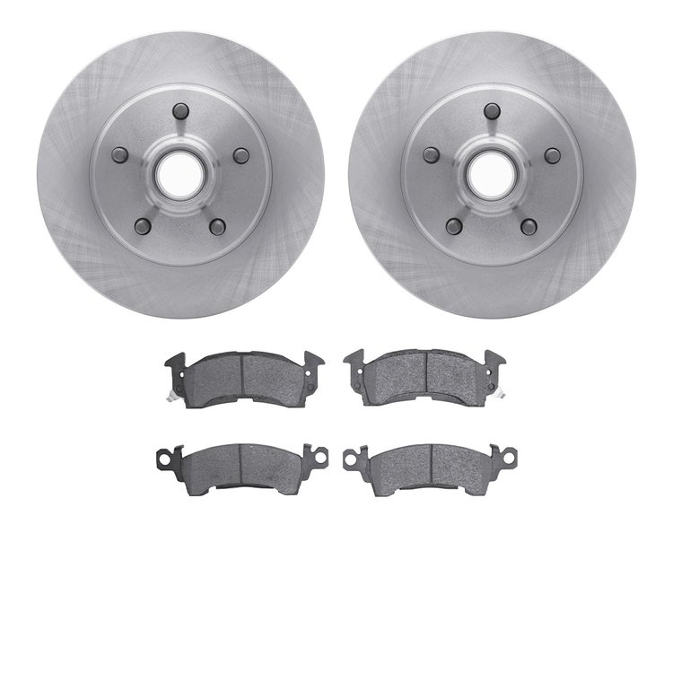 6502-47289 Brake Rotors w/5000 Advanced Brake Pads Kit, 1977-1995 GM, Position: Front