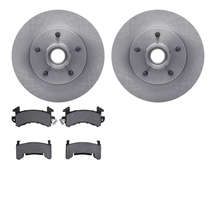 6502-47295 Brake Rotors w/5000 Advanced Brake Pads Kit, 1982-1995 GM, Position: Front