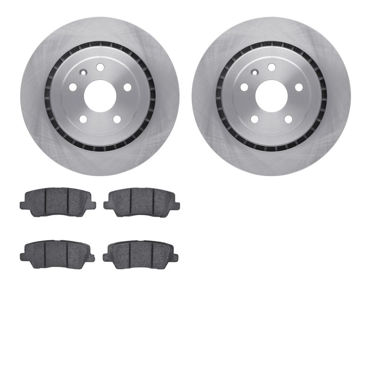 6502-47326 Brake Rotors w/5000 Advanced Brake Pads Kit, 2015-2019 GM, Position: Rear