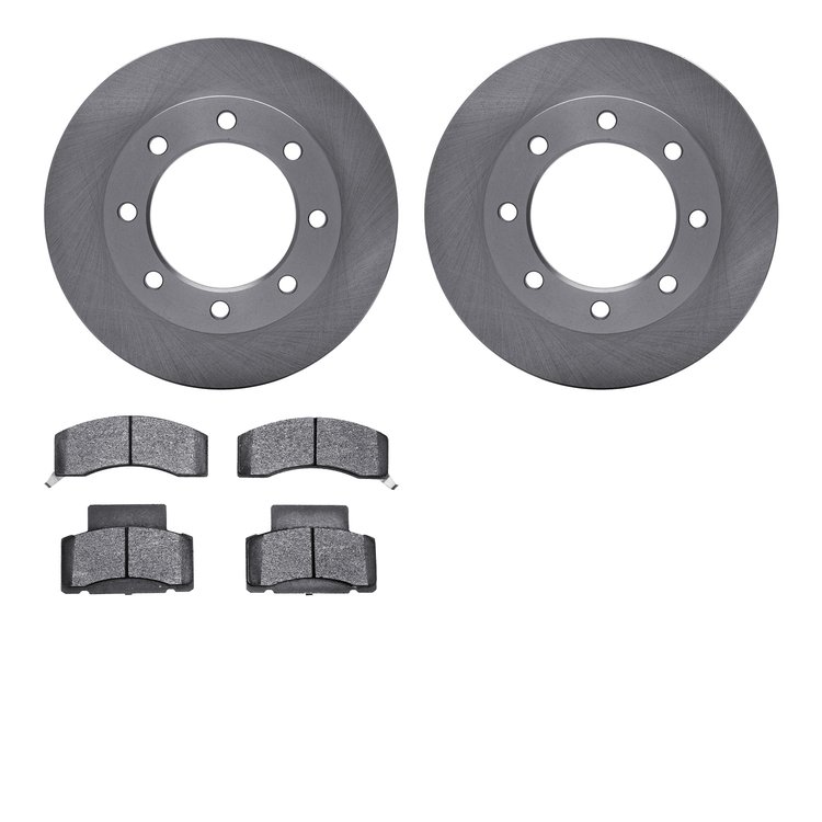 6502-48087 Brake Rotors w/5000 Advanced Brake Pads Kit, 1990-2000 GM, Position: Front