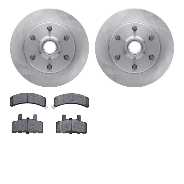 6502-48132 Brake Rotors w/5000 Advanced Brake Pads Kit, 1988-1996 GM, Position: Front