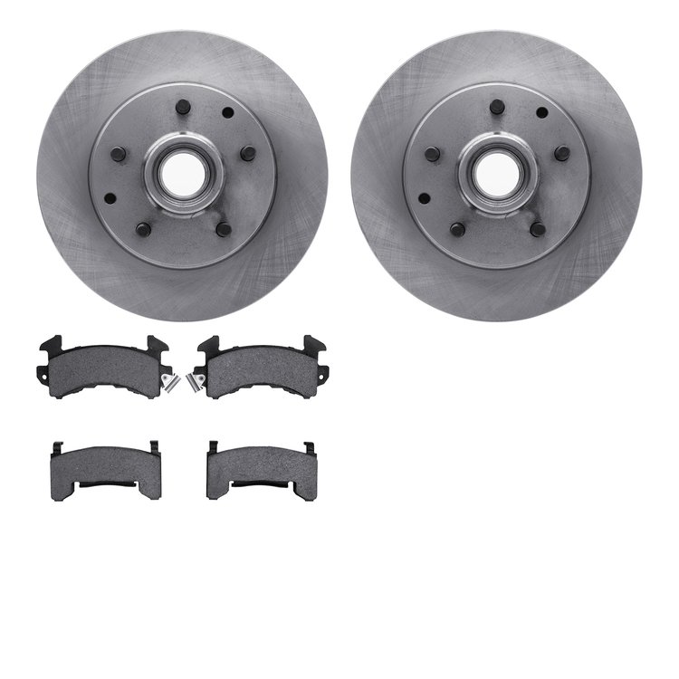 6502-48151 Brake Rotors w/5000 Advanced Brake Pads Kit, 1998-2003 GM, Position: Front