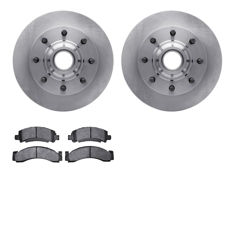 6502-48192 Brake Rotors w/5000 Advanced Brake Pads Kit, 1993-2005 Multiple Makes/Models, Position: Front