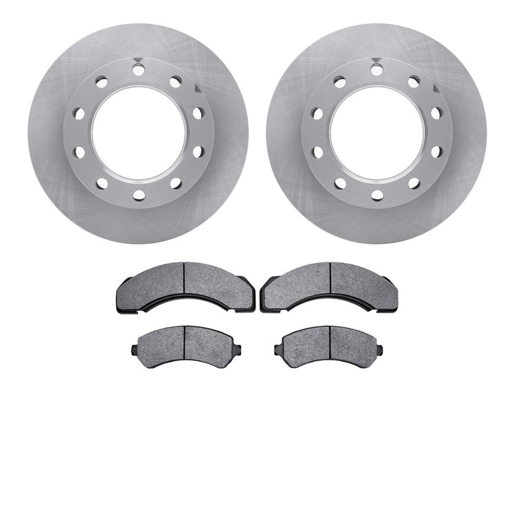 6502-48198 Brake Rotors w/5000 Advanced Brake Pads Kit, 1994-2005 Multiple Makes/Models, Position: Rear