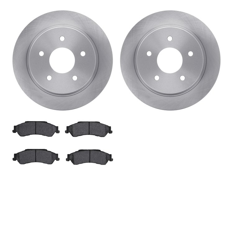 6502-48213 Brake Rotors w/5000 Advanced Brake Pads Kit, 1997-2005 GM, Position: Rear