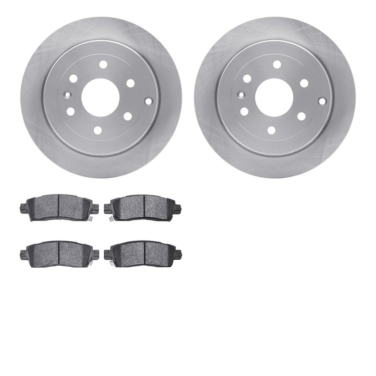 6502-48321 Brake Rotors w/5000 Advanced Brake Pads Kit, 2007-2010 GM, Position: Rear