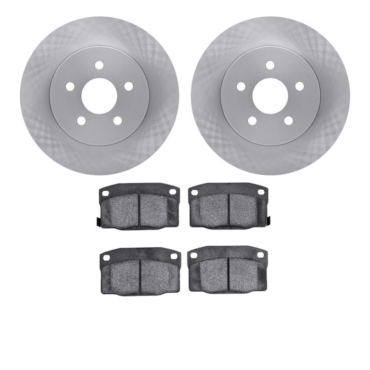 6502-52028 Brake Rotors w/5000 Advanced Brake Pads Kit, 1988-1988 GM, Position: Rear, Front