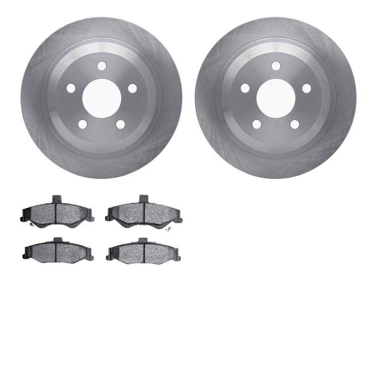 6502-52043 Brake Rotors w/5000 Advanced Brake Pads Kit, 1998-2002 GM, Position: Rear