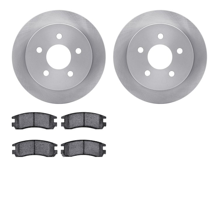 6502-52069 Brake Rotors w/5000 Advanced Brake Pads Kit, 1997-2005 GM, Position: Rear