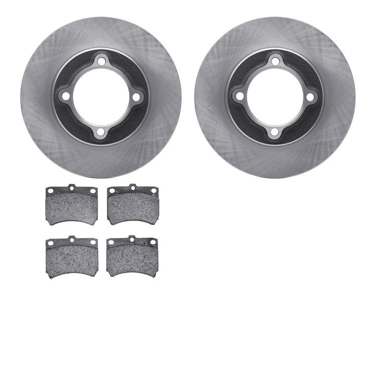 6502-54222 Brake Rotors w/5000 Advanced Brake Pads Kit, 1988-1993 Ford/Lincoln/Mercury/Mazda, Position: Front