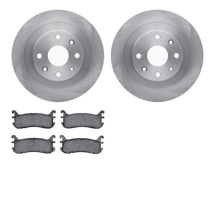 6502-54234 Brake Rotors w/5000 Advanced Brake Pads Kit, 1994-2003 Ford/Lincoln/Mercury/Mazda, Position: Rear