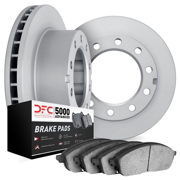 6502-54242 Brake Rotors w/5000 Advanced Brake Pads Kit, Fits Select Ford/Lincoln/Mercury/Mazda, Position: Front