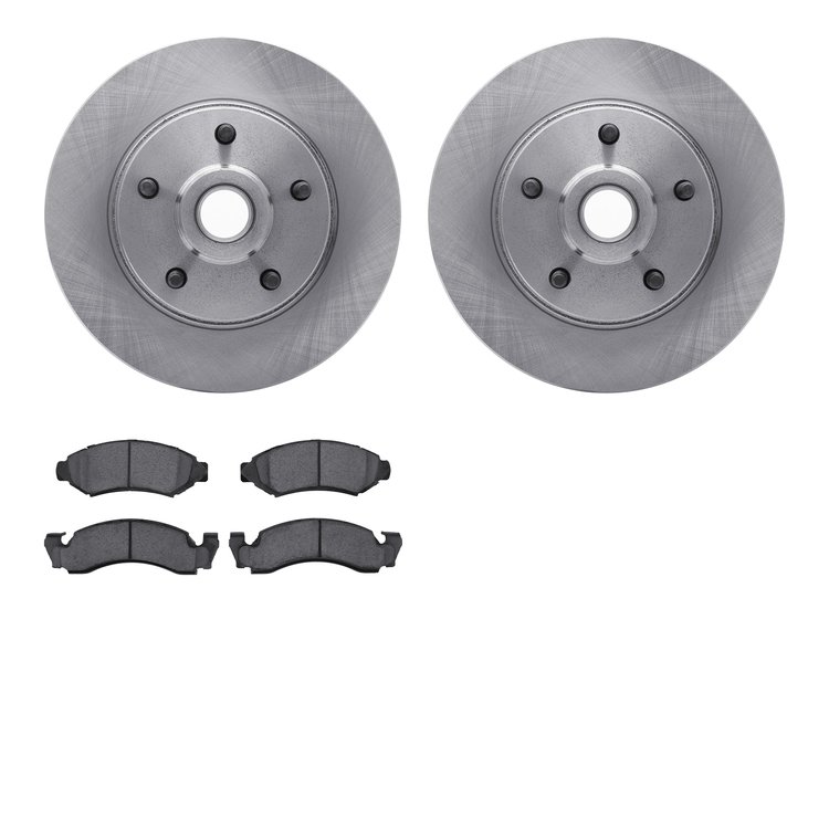 6502-54255 Brake Rotors w/5000 Advanced Brake Pads Kit, 1973-1973 Ford/Lincoln/Mercury/Mazda, Position: Front