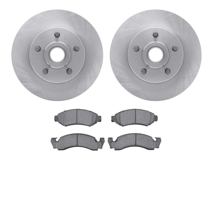 6502-54260 Brake Rotors w/5000 Advanced Brake Pads Kit, 1974-1979 Ford/Lincoln/Mercury/Mazda, Position: Front