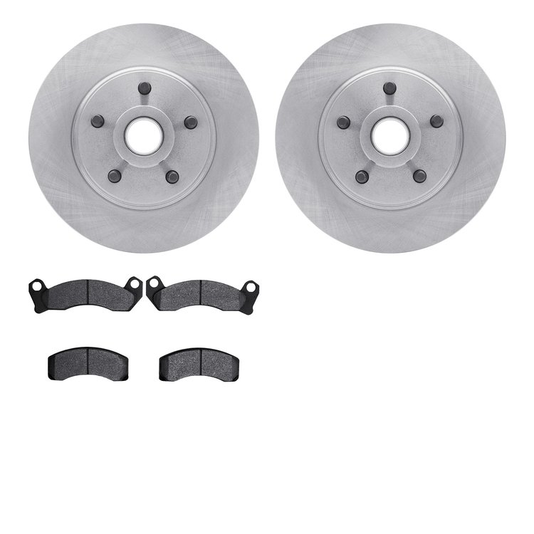 6502-54273 Brake Rotors w/5000 Advanced Brake Pads Kit, 1982-1987 Ford/Lincoln/Mercury/Mazda, Position: Front